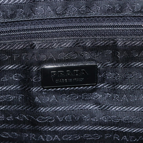 PRADA Tote Bag Nylon Black Silver Auth 156932