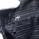 PRADA Tote Bag Nylon Black Silver Auth 156932-17