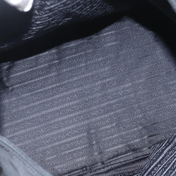 PRADA Tote Bag Nylon Black Silver Auth 156932