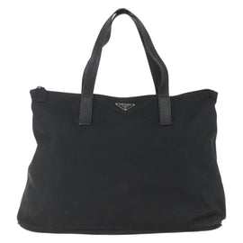 PRADA Tote Bag Nylon Black Silver Auth 156932 - 0