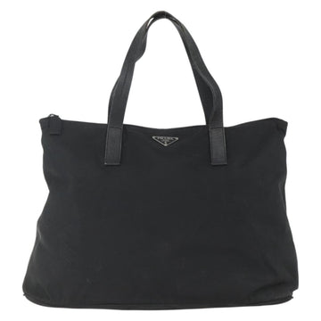 PRADA Tote Bag Nylon Black Silver Auth 156932 - 0