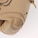 Chloe Paddington Hand Bag Leather Beige Gold Silver Auth 156935-13