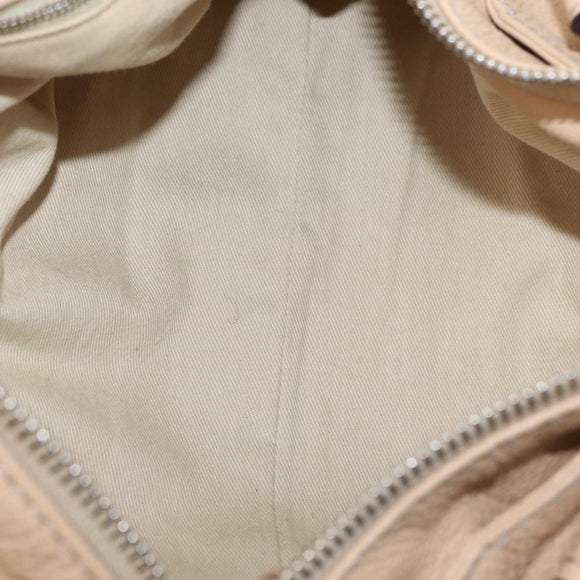 Chloe Paddington Hand Bag Leather Beige Gold Silver Auth 156935