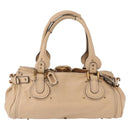 Chloe Paddington Hand Bag Leather Beige Gold Silver Auth 156935-3
