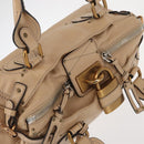 Chloe Paddington Hand Bag Leather Beige Gold Silver Auth 156935-7