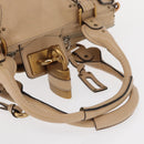 Chloe Paddington Hand Bag Leather Beige Gold Silver Auth 156935-8