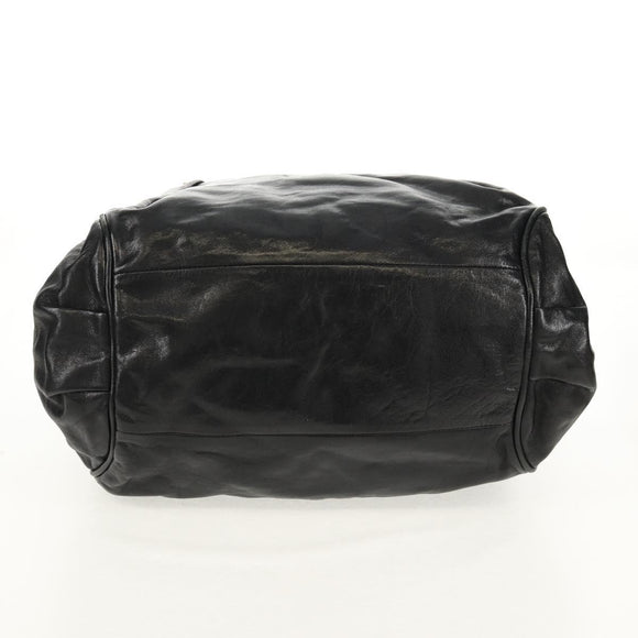 Chloe Etel Hand Bag Leather 2way Black Gold Auth 156936