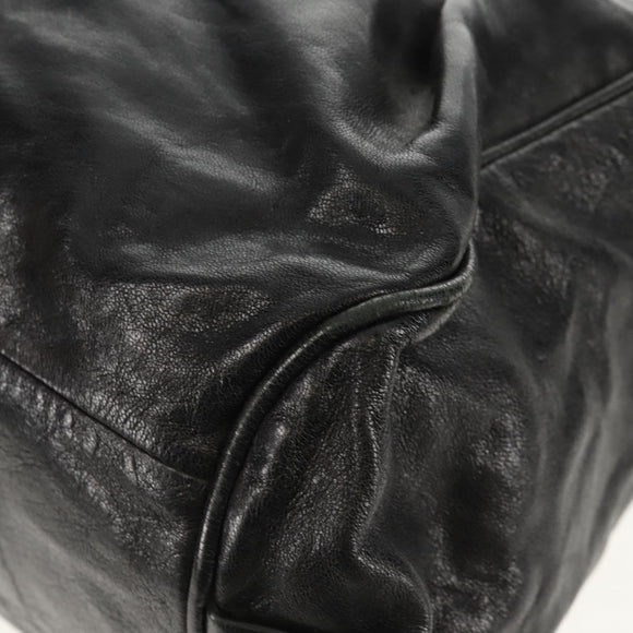 Chloe Etel Hand Bag Leather 2way Black Gold Auth 156936