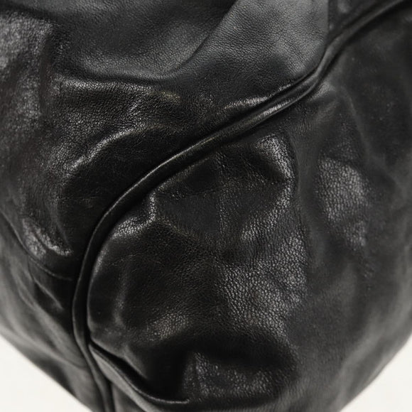 Chloe Etel Hand Bag Leather 2way Black Gold Auth 156936