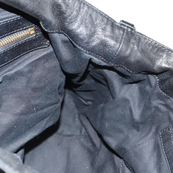 Chloe Etel Hand Bag Leather 2way Black Gold Auth 156936