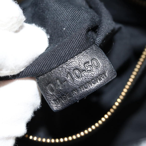 Chloe Etel Hand Bag Leather 2way Black Gold Auth 156936