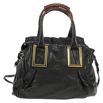 Chloe Etel Hand Bag Leather 2way Black Gold Auth 156936 - 0