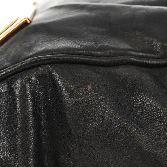 Chloe Etel Hand Bag Leather 2way Black Gold Auth 156936