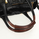 Chloe Etel Hand Bag Leather 2way Black Gold Auth 156936-8