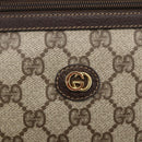 GUCCI GG Supreme Clutch Bag PVC Beige Gold 97 01 037 Auth 156937-13