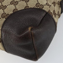 GUCCI GG Canvas Shoulder Bag Beige Silver 114273 Auth 156938-9