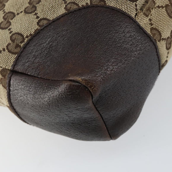 GUCCI GG Canvas Shoulder Bag Beige Silver 114273 Auth 156938