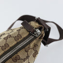 GUCCI GG Canvas Shoulder Bag Beige Silver 114273 Auth 156938-10