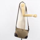 GUCCI GG Canvas Shoulder Bag Beige Silver 114273 Auth 156938-23