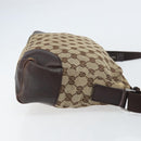 GUCCI GG Canvas Shoulder Bag Beige Silver 114273 Auth 156938-3