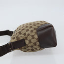 GUCCI GG Canvas Shoulder Bag Beige Silver 114273 Auth 156938-4