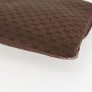 GUCCI Micro GG Canvas Shoulder Bag Brown Gold Auth 156939-15