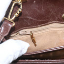 GUCCI Micro GG Canvas Shoulder Bag Brown Gold Auth 156939-18