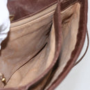 GUCCI Micro GG Canvas Shoulder Bag Brown Gold Auth 156939-19