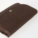 GUCCI Micro GG Canvas Shoulder Bag Brown Gold Auth 156939-6