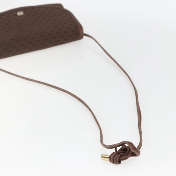 GUCCI Micro GG Canvas Shoulder Bag Brown Gold Auth 156939