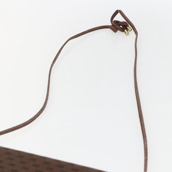 GUCCI Micro GG Canvas Shoulder Bag Brown Gold Auth 156939