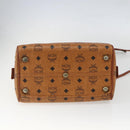 MCM Logogram Vicetos Boston Bag PVC Leather 2way Brown Gold Auth 156940-5