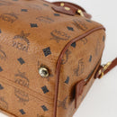 MCM Logogram Vicetos Boston Bag PVC Leather 2way Brown Gold Auth 156940-15