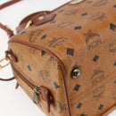 MCM Logogram Vicetos Boston Bag PVC Leather 2way Brown Gold Auth 156940-16