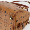MCM Logogram Vicetos Boston Bag PVC Leather 2way Brown Gold Auth 156940-17