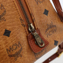 MCM Logogram Vicetos Boston Bag PVC Leather 2way Brown Gold Auth 156940-18
