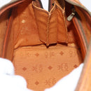 MCM Logogram Vicetos Boston Bag PVC Leather 2way Brown Gold Auth 156940-20