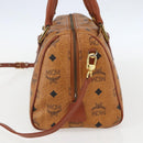 MCM Logogram Vicetos Boston Bag PVC Leather 2way Brown Gold Auth 156940-4