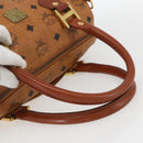 MCM Logogram Vicetos Boston Bag PVC Leather 2way Brown Gold Auth 156940-7