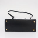 Salvatore Ferragamo Vala Hand Bag Leather 2way Navy Gold Auth 156941-11