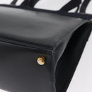 Salvatore Ferragamo Vala Hand Bag Leather 2way Navy Gold Auth 156941-15