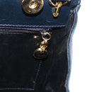 Salvatore Ferragamo Vala Hand Bag Leather 2way Navy Gold Auth 156941-21