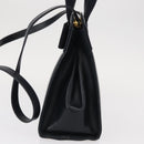 Salvatore Ferragamo Vala Hand Bag Leather 2way Navy Gold Auth 156941-4