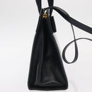 Salvatore Ferragamo Vala Hand Bag Leather 2way Navy Gold Auth 156941-5