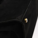 Salvatore Ferragamo Vala Hand Bag Suede 2way Black Gold Auth 156942-15