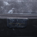 Salvatore Ferragamo Vala Hand Bag Suede 2way Black Gold Auth 156942-12