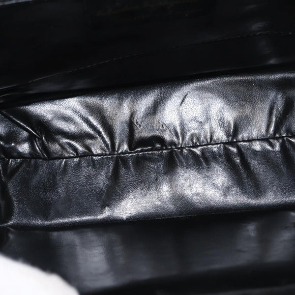 Salvatore Ferragamo Vala Hand Bag Suede 2way Black Gold Auth 156942