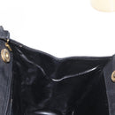 Salvatore Ferragamo Vala Hand Bag Suede 2way Black Gold Auth 156942-19