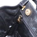 Salvatore Ferragamo Vala Hand Bag Suede 2way Black Gold Auth 156942-21