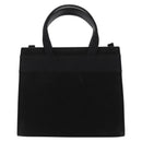 Salvatore Ferragamo Vala Hand Bag Suede 2way Black Gold Auth 156942-2